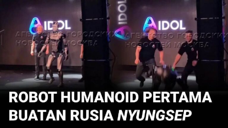 Detik Panik saat Robot Humanoid Aidol Jatuh di Panggung