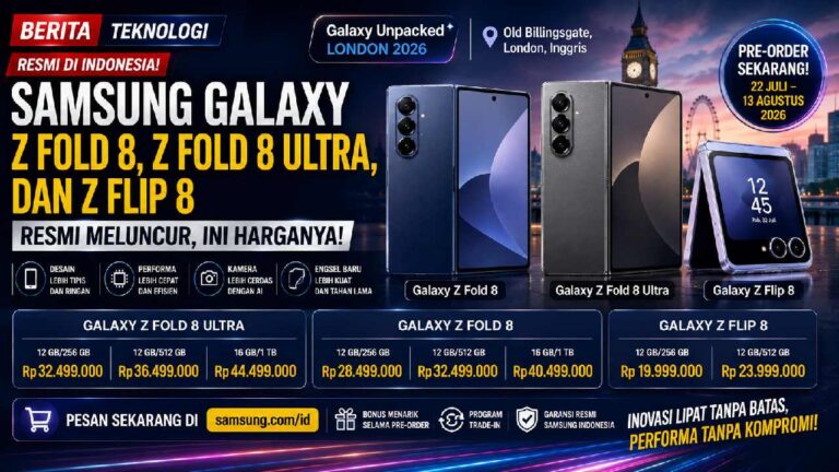 Resmi Meluncur, Ini Daftar Harga Samsung Galaxy Z Fold 8, Z Fold 8 Ultra, dan Z Flip 8 di Indonesia