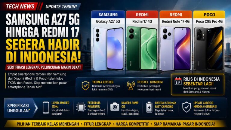 Samsung Galaxy A27 5G dan Redmi 17 Segera Hadir di Indonesia, Sertifikasi Sudah Lengkap