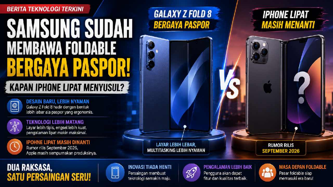 Samsung Sudah Membawa Foldable Bergaya Paspor, Kapan iPhone Lipat Menyusul?