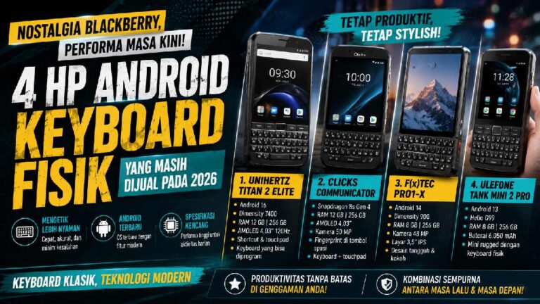 4 HP Android dengan Keyboard Fisik yang Masih Dijual pada 2026, Nostalgia BlackBerry dengan Teknologi Modern
