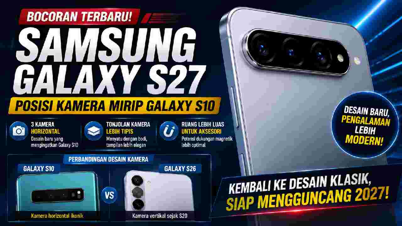Bocoran Samsung Galaxy S27 Muncul, Desain Kamera Horizontal Ingatkan Galaxy S10