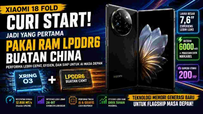 Xiaomi 18 Fold Curi Start dengan RAM LPDDR6 Buatan China