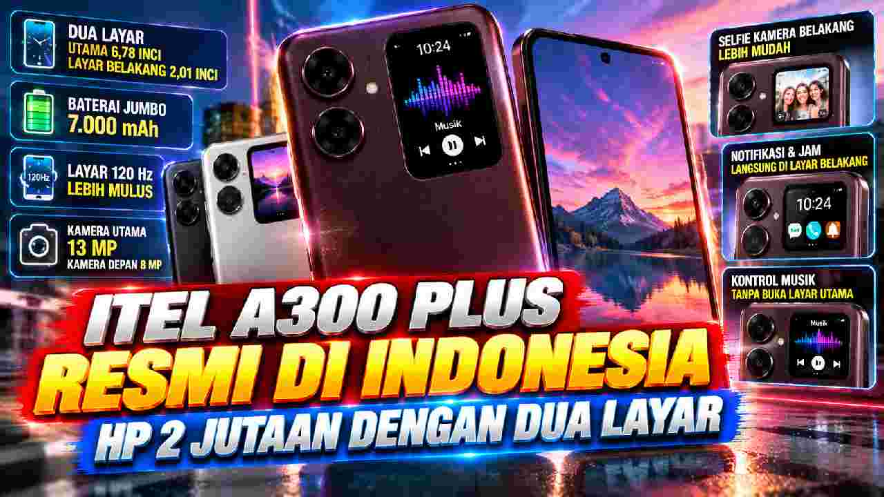 Itel A300 Plus Resmi di Indonesia, Dua Layar Jadi Daya Tarik