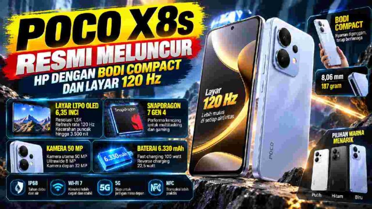 Poco X8s Resmi Meluncur, Bodi Compact Bawa Layar 120 Hz dan Baterai Jumbo
