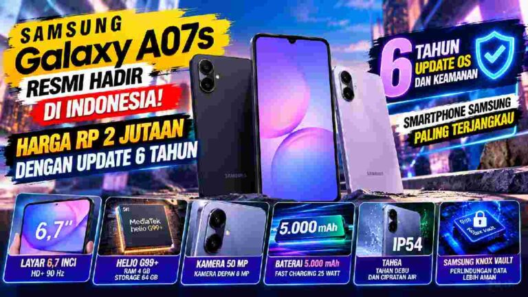 Samsung Galaxy A07s Resmi Hadir, Harga Rp 2 Jutaan dengan Update 6 Tahun
